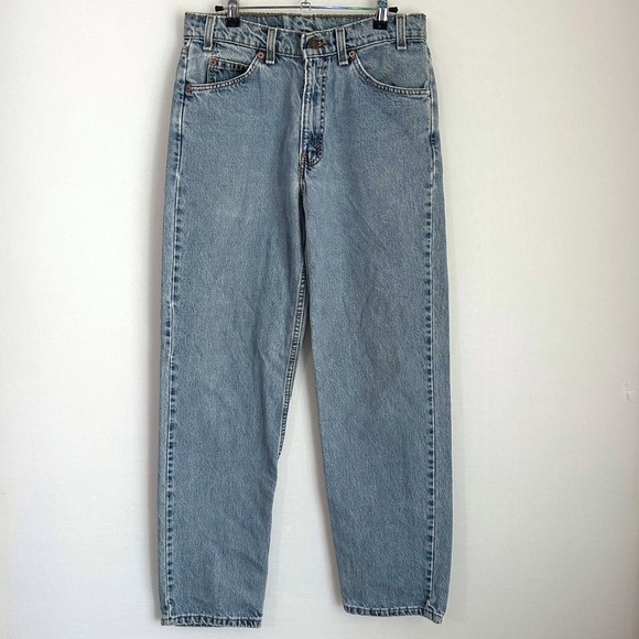 Levis 550 - 1997 Relaxed Fit Orange Tab Jean Light Wash Denim Womens USA W32 L32 - Picture 1 of 11